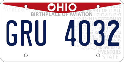 OH license plate GRU4032