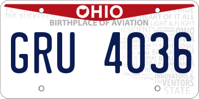 OH license plate GRU4036