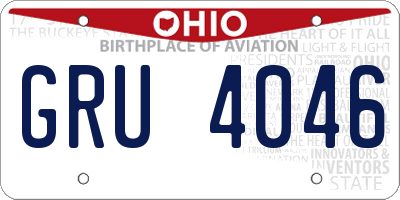 OH license plate GRU4046