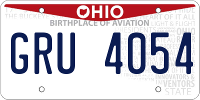 OH license plate GRU4054