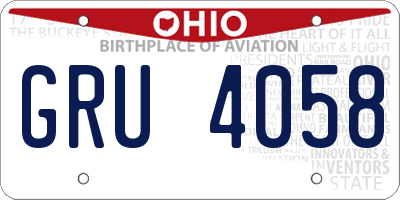 OH license plate GRU4058