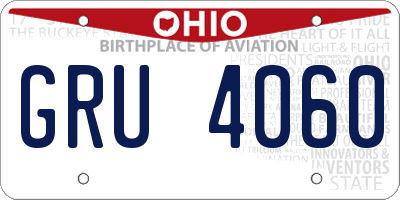 OH license plate GRU4060