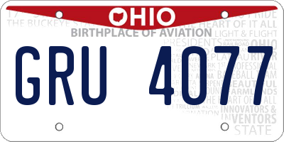 OH license plate GRU4077