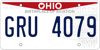 OH license plate GRU4079