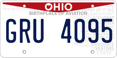OH license plate GRU4095