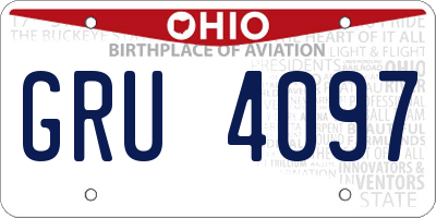 OH license plate GRU4097