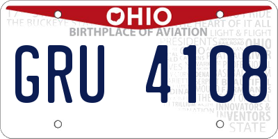 OH license plate GRU4108