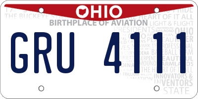 OH license plate GRU4111