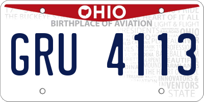 OH license plate GRU4113