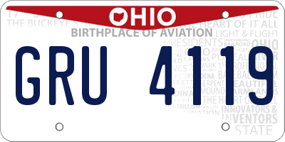 OH license plate GRU4119