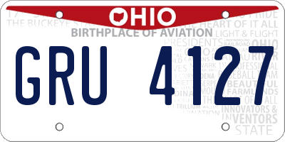 OH license plate GRU4127