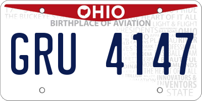 OH license plate GRU4147