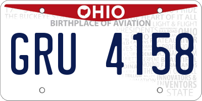 OH license plate GRU4158