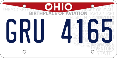 OH license plate GRU4165