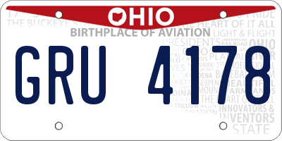 OH license plate GRU4178