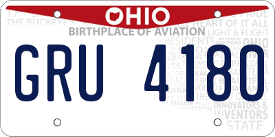 OH license plate GRU4180