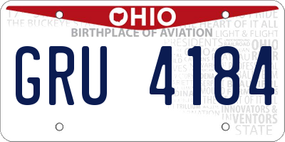 OH license plate GRU4184
