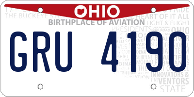 OH license plate GRU4190