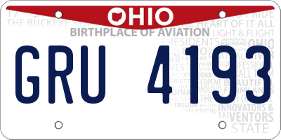 OH license plate GRU4193