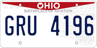 OH license plate GRU4196