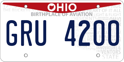 OH license plate GRU4200