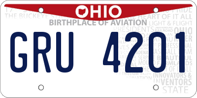 OH license plate GRU4201