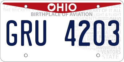 OH license plate GRU4203