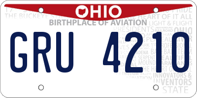 OH license plate GRU4210