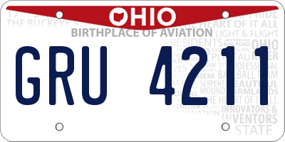 OH license plate GRU4211
