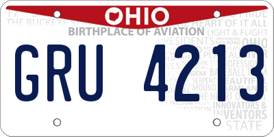 OH license plate GRU4213
