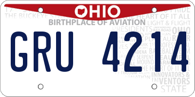 OH license plate GRU4214