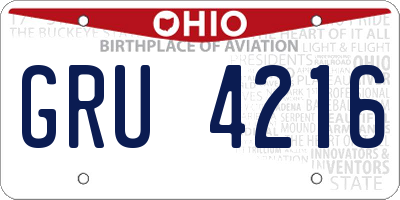 OH license plate GRU4216