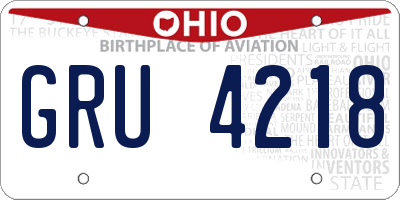 OH license plate GRU4218