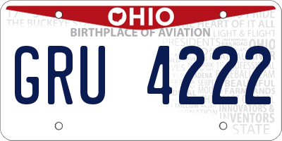 OH license plate GRU4222