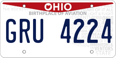 OH license plate GRU4224