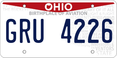 OH license plate GRU4226
