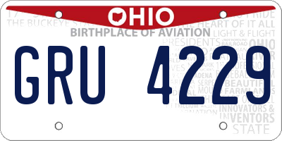 OH license plate GRU4229