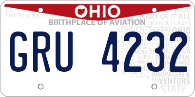 OH license plate GRU4232