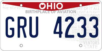 OH license plate GRU4233