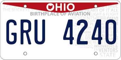OH license plate GRU4240
