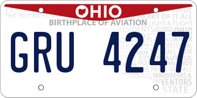 OH license plate GRU4247