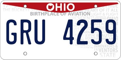 OH license plate GRU4259