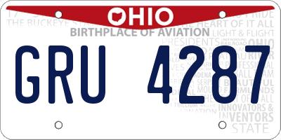 OH license plate GRU4287