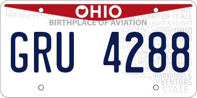 OH license plate GRU4288
