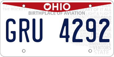 OH license plate GRU4292