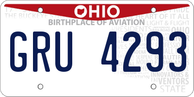 OH license plate GRU4293