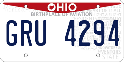 OH license plate GRU4294