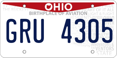 OH license plate GRU4305