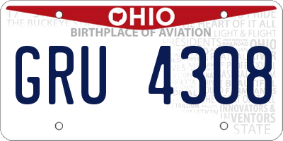 OH license plate GRU4308