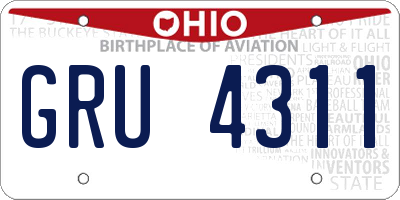 OH license plate GRU4311